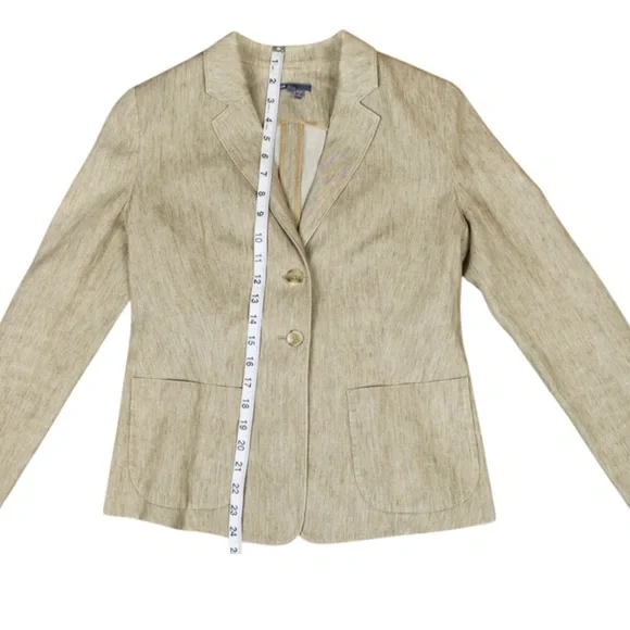 Vince Linen Blend Blazer Women’s Size 6 Beige Tailored Jacket - Picture 11 of 11